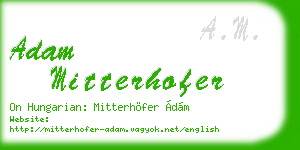 adam mitterhofer business card